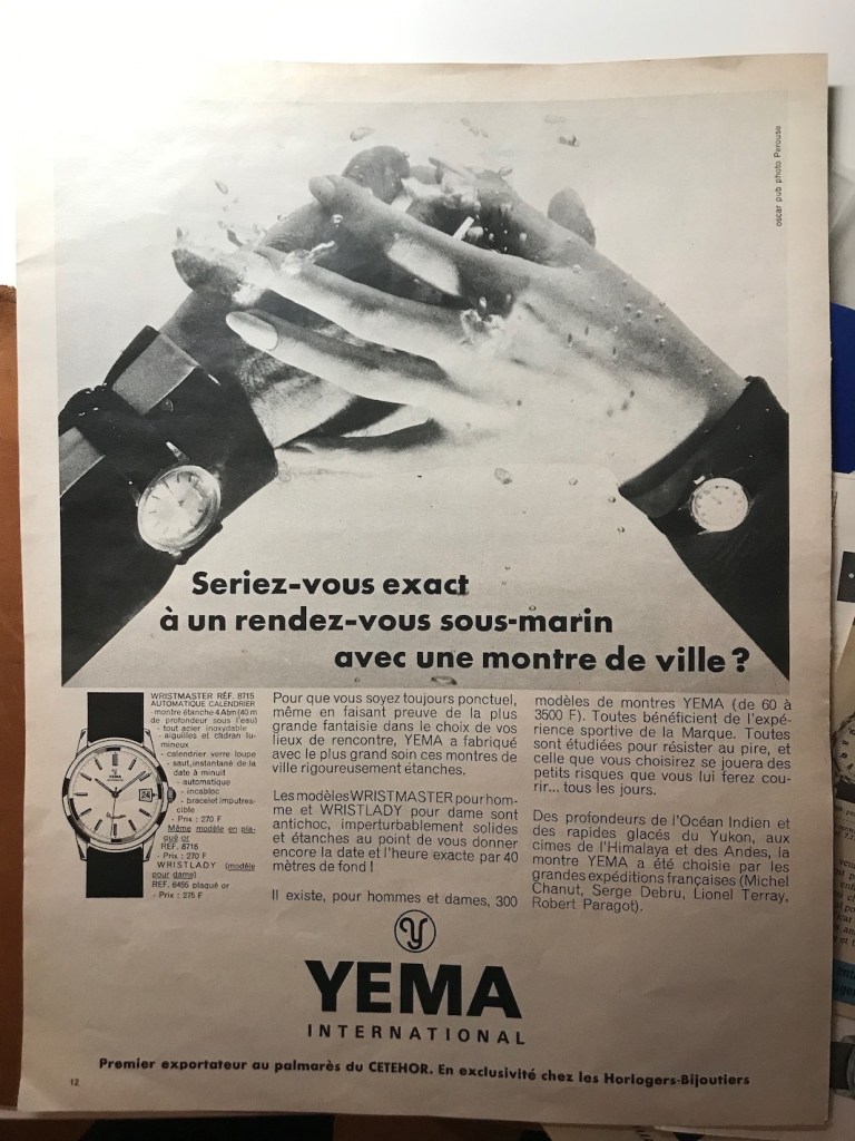 YEMA Wristmaster | Publicité "Exact au RDV" / Advertising "Right on time" ©Jerry